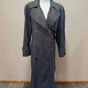 London Fog Juliet Vintage Gold/Gray Trench Coat Classic Double-Breasted Design